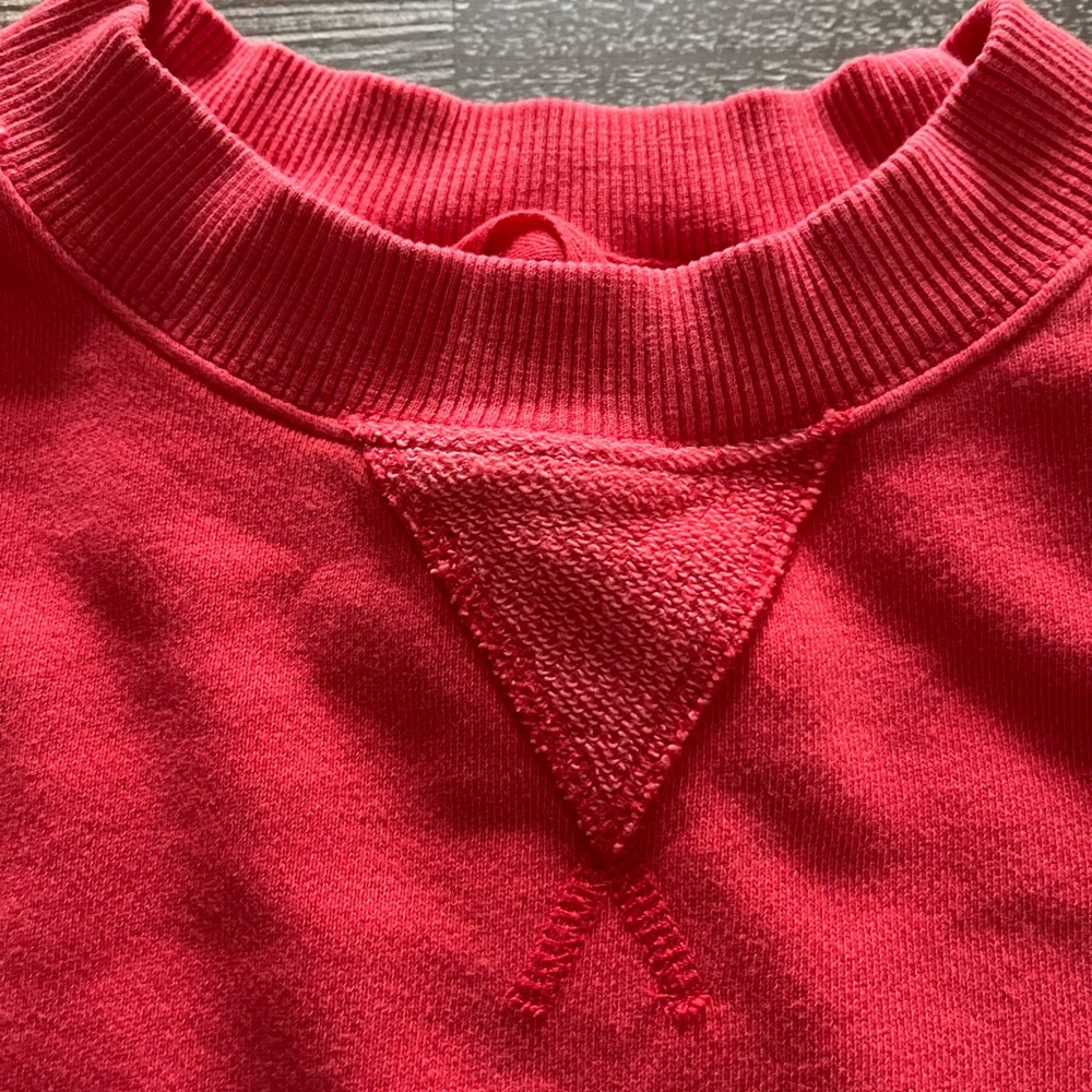 AERIE oversized red sweatshirt, size XS.
